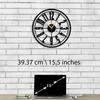 Stylish Watch Wall Clock with Numbers/Large Size Clock & Wall Ornament/Metal Outdoor Wall Clock for Bedroom, Office -Black