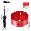 80mm Diameter Hole Saw Cutter 37mm Cutting Depth With Arbor Mandrel Bi-Metal Hole Saw Smooth Cutting Edge Sharply Teeth