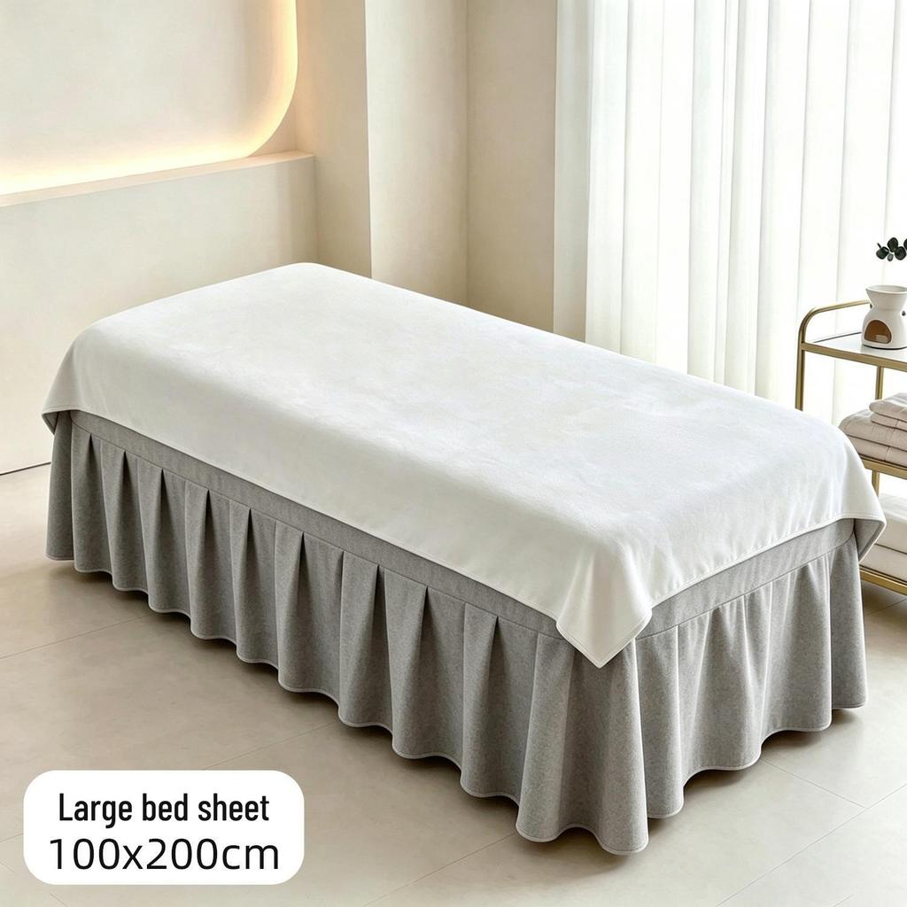 Customizable Soft Coral Fleece Massage Sheet - Large, Absorbent, Thickened Beauty Salon Towel Blanket