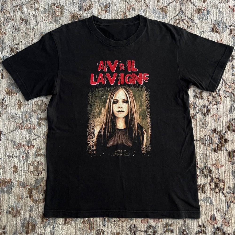 Maglietta Nera 100% Cotone Taglia Unica Avril Lavigne Hot Vtg SU002
