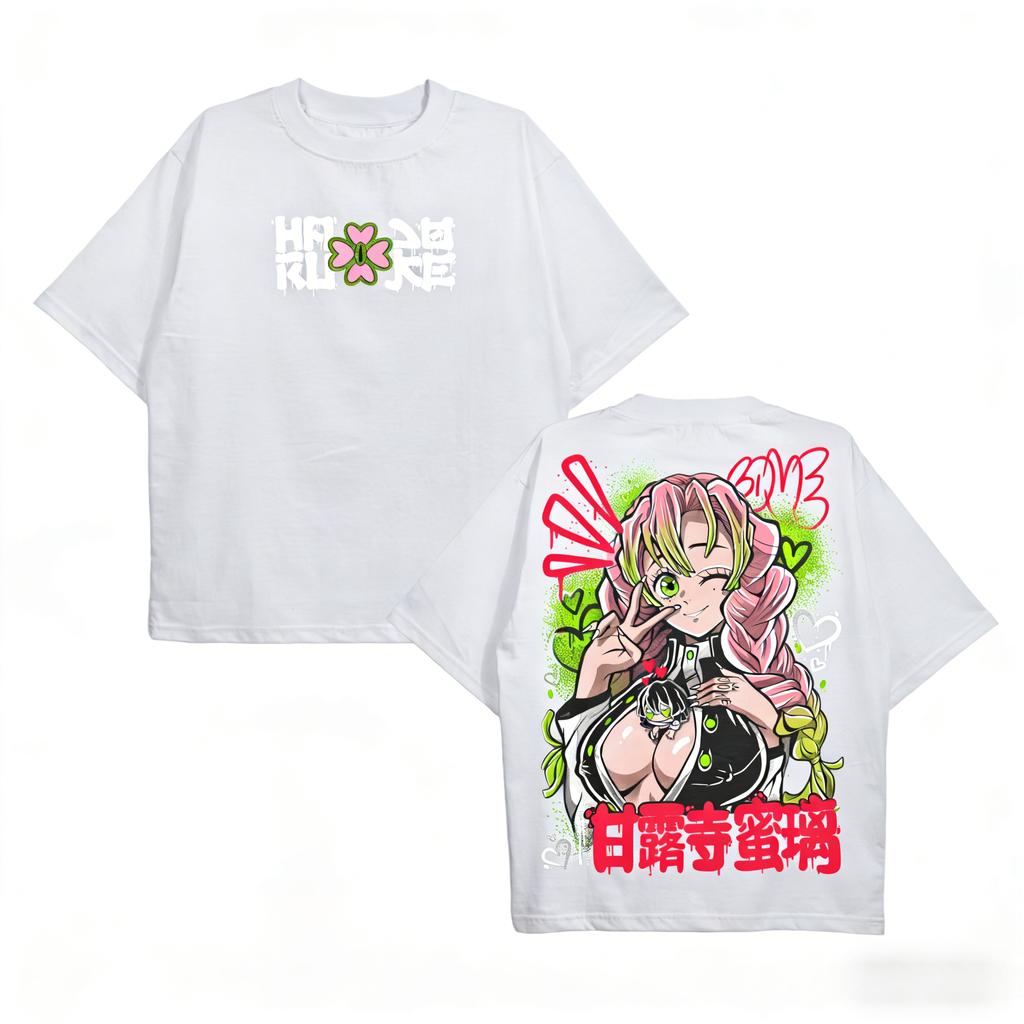 Demon Slayer Mitsuri Kanroji Graphic Unisex TShirt Oversized 100 Cotton Unisex ONeck Short Popular Streetwear Sleeve Y2k Tee