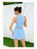 New Summer Sports Quick-Dry Sleeveless Yoga Set: Fitness Vest & A-Line Skort