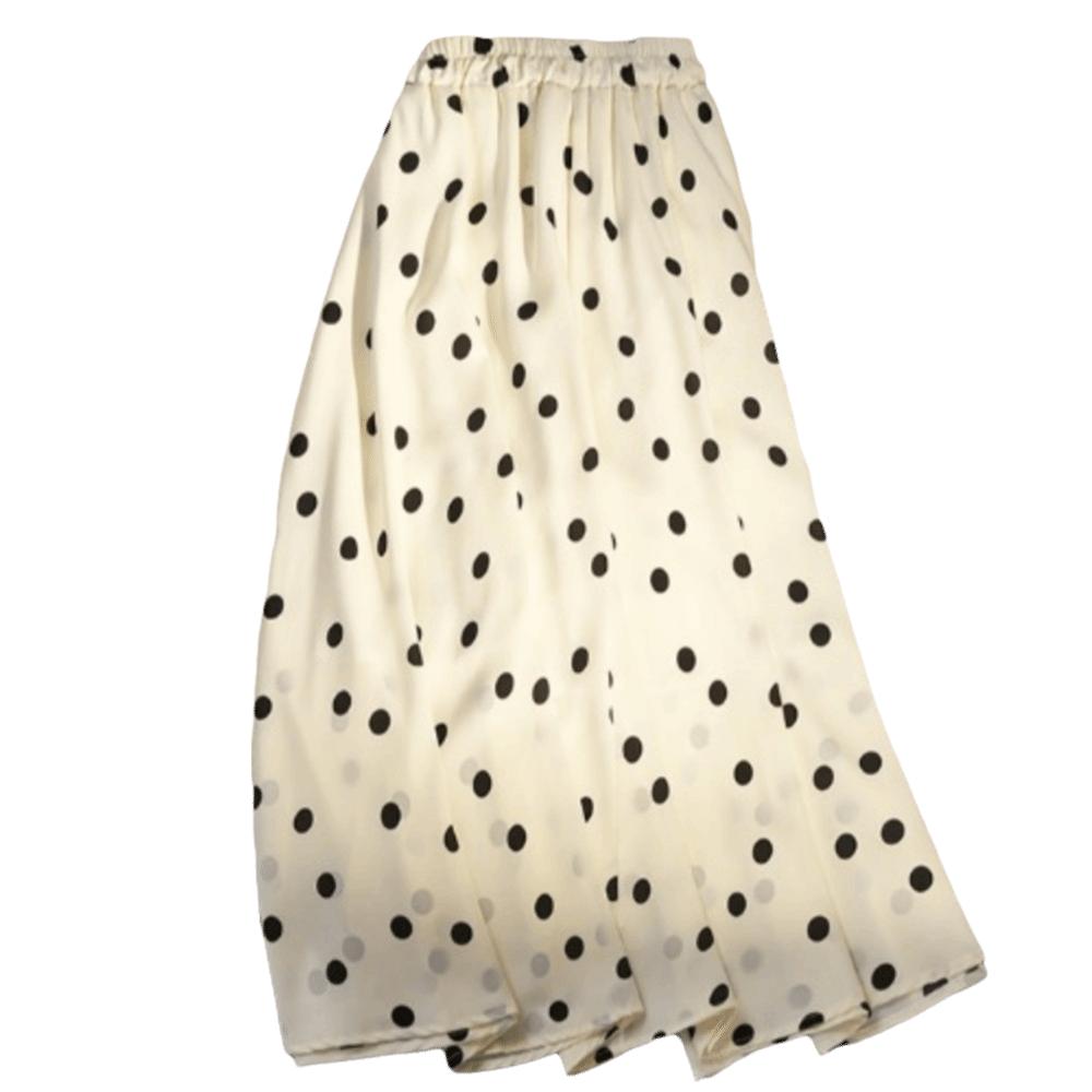 Slim Fit A-Line Skirt Elastic Waist Half-length Dress Breathable Polka Dot Skirt  Summer S
