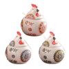 Ceramic Spice Jar 400ml Rooster Shape Cookie Jar with Lid Hand-Painted Floral Pattern Kitchen Container for Salt Sugar Pepper And Snacks Storage