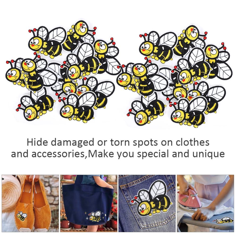 20pcs Fabric Patches Iron On Patches Embroidered Cloth Sew On Patches  For Clothes
