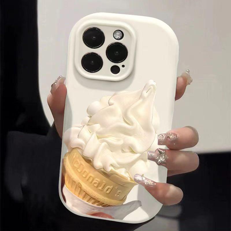 The Ice Cream Is Suitable for IPhone 16, Phone Case 15plus, Matte 14 Silicone 13, Mini Protective Case 12promax11