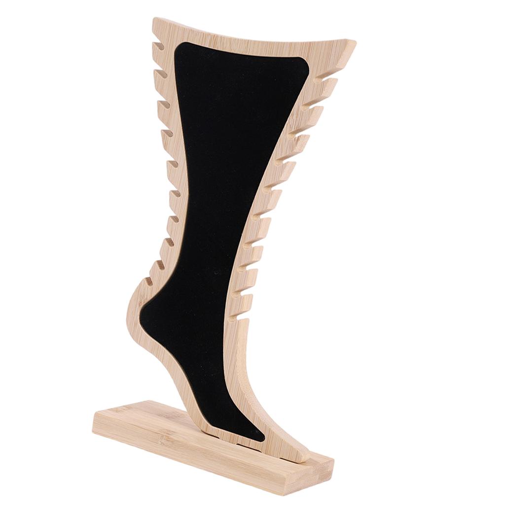 Bamboo Wood Jewelry Display Stand Foot Shaped Storage Rack for Earrings Necklaces Bracelets Accessories Organizer