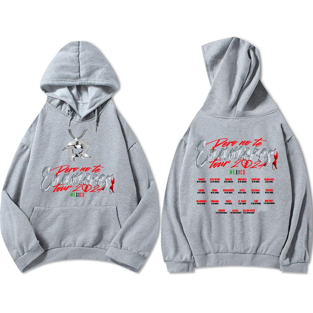 Hooded Clothing Streetwear Pero No Te Enamores Tour Fuerza Regida Hoodies Heavy Mental Fashion Graphic Sweatshirts Men Pullovers