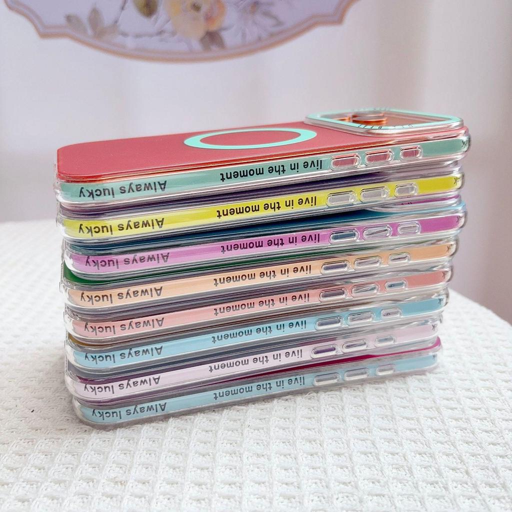 Vibrant Color Block Magnetic Case for iPhone 15 Pro/16 Pro Max/17 Pro