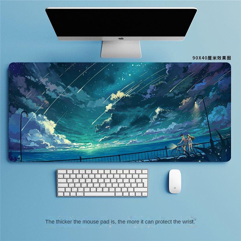 Mauspad, übergroß, Büro-Tastenkombination, integriertes Schloss, verdickt, individuell, gut aussehend, für Studenten, Computer, E-Sport, Tischmatte