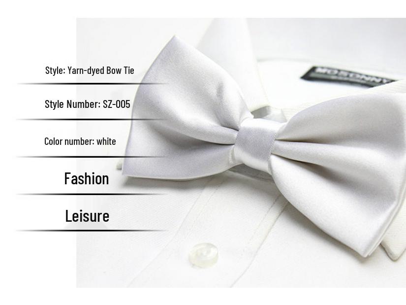 Solid Color Formal Wedding Bow Tie for Men - Customizable Logo and Multi-Color Options