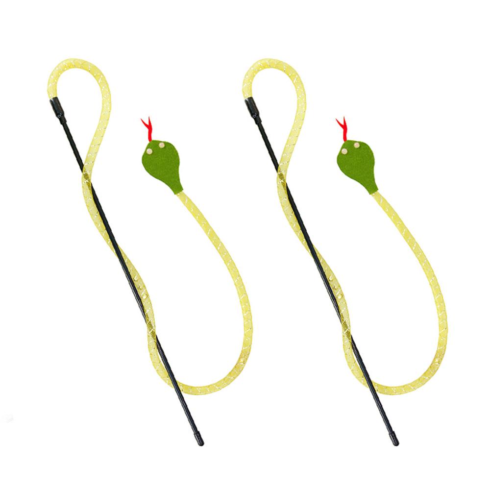 

2pcs Feather Tassel Snake Cat Teaser Stick Pet Teasing Rod for Cats Toys Kitten Playing Scratch