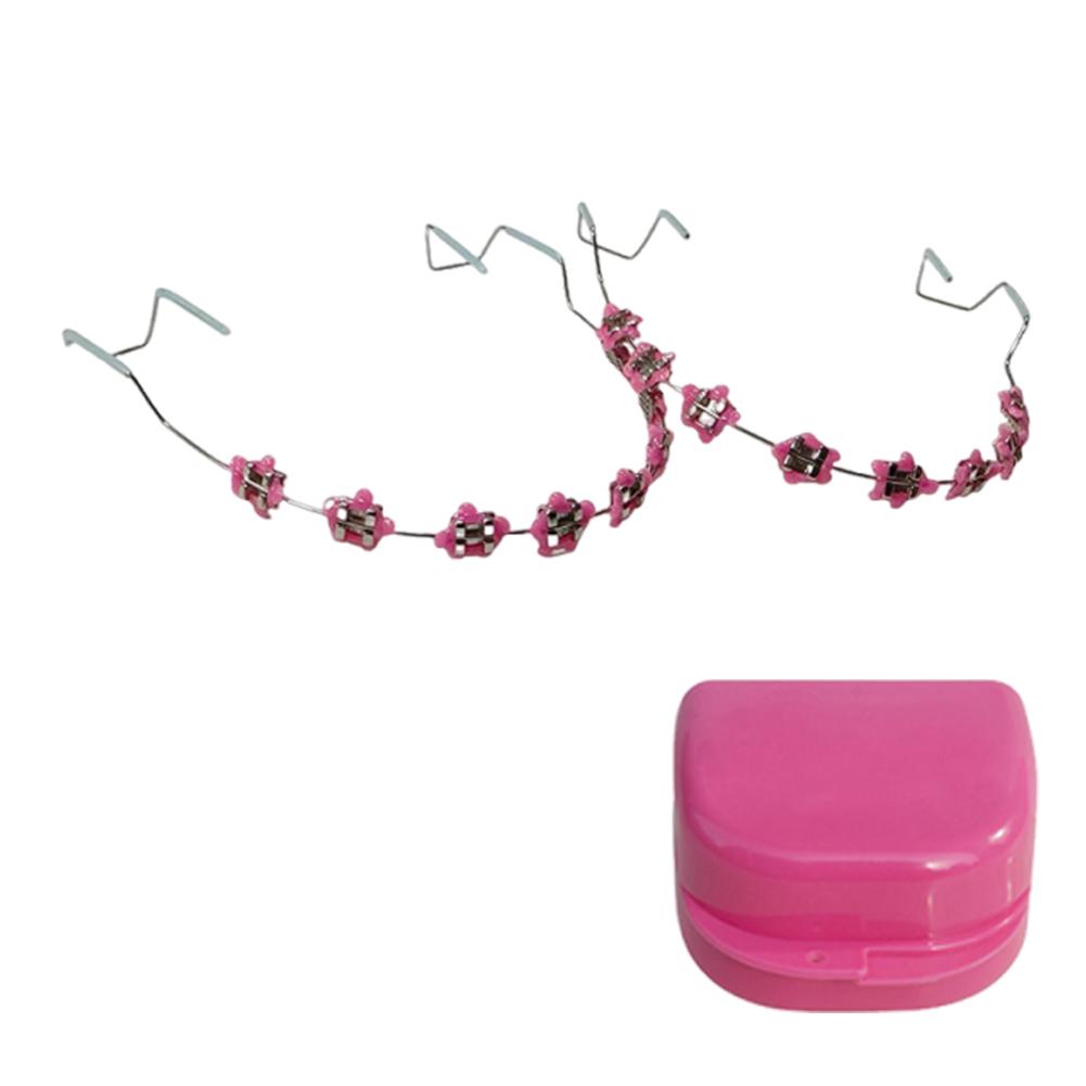 Fake Braces Colorful Brackets For Teeth Temporary Metal Wires Metal Bracket Orthodontic Ligature Ties Dental Decor Accessories