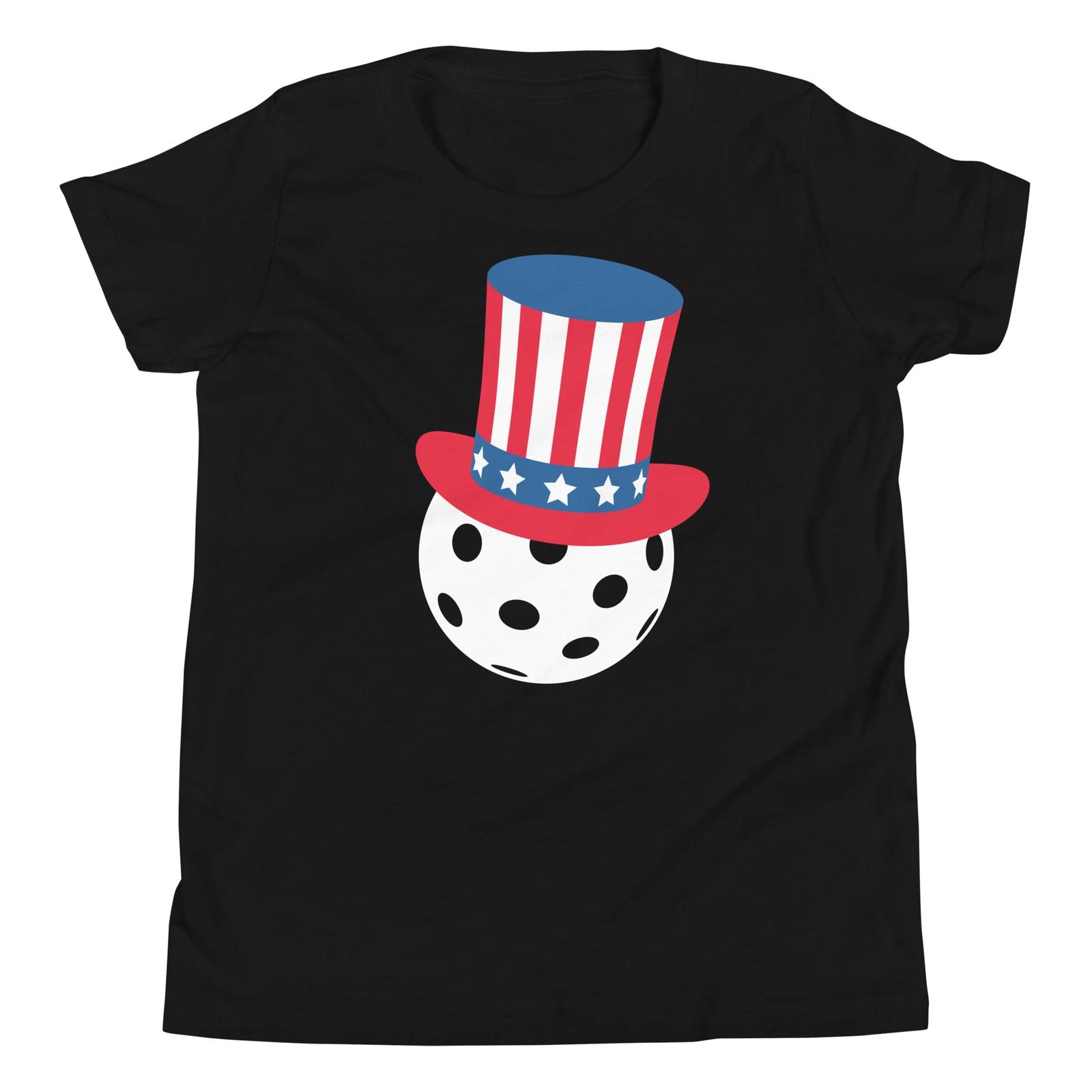 Pickleball Lover 4th of July USA Patriotic American Flag Hat Youth T-Shirt 100