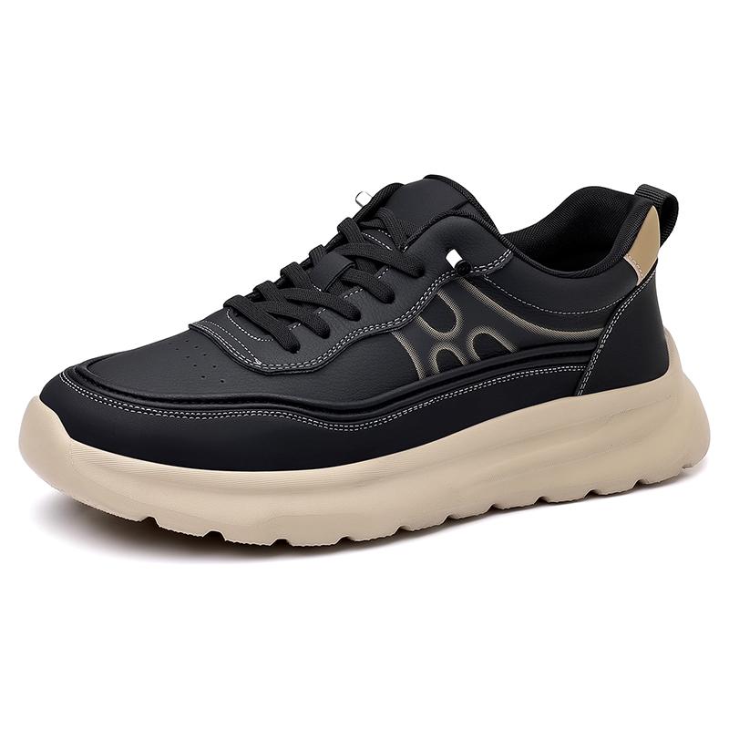 2026 New Men's Shoes Leather Fashion Low-top Vulcanized Shoes Male Casual Shoes Running Sports Thick Soled Shoes Zapatos Hombre