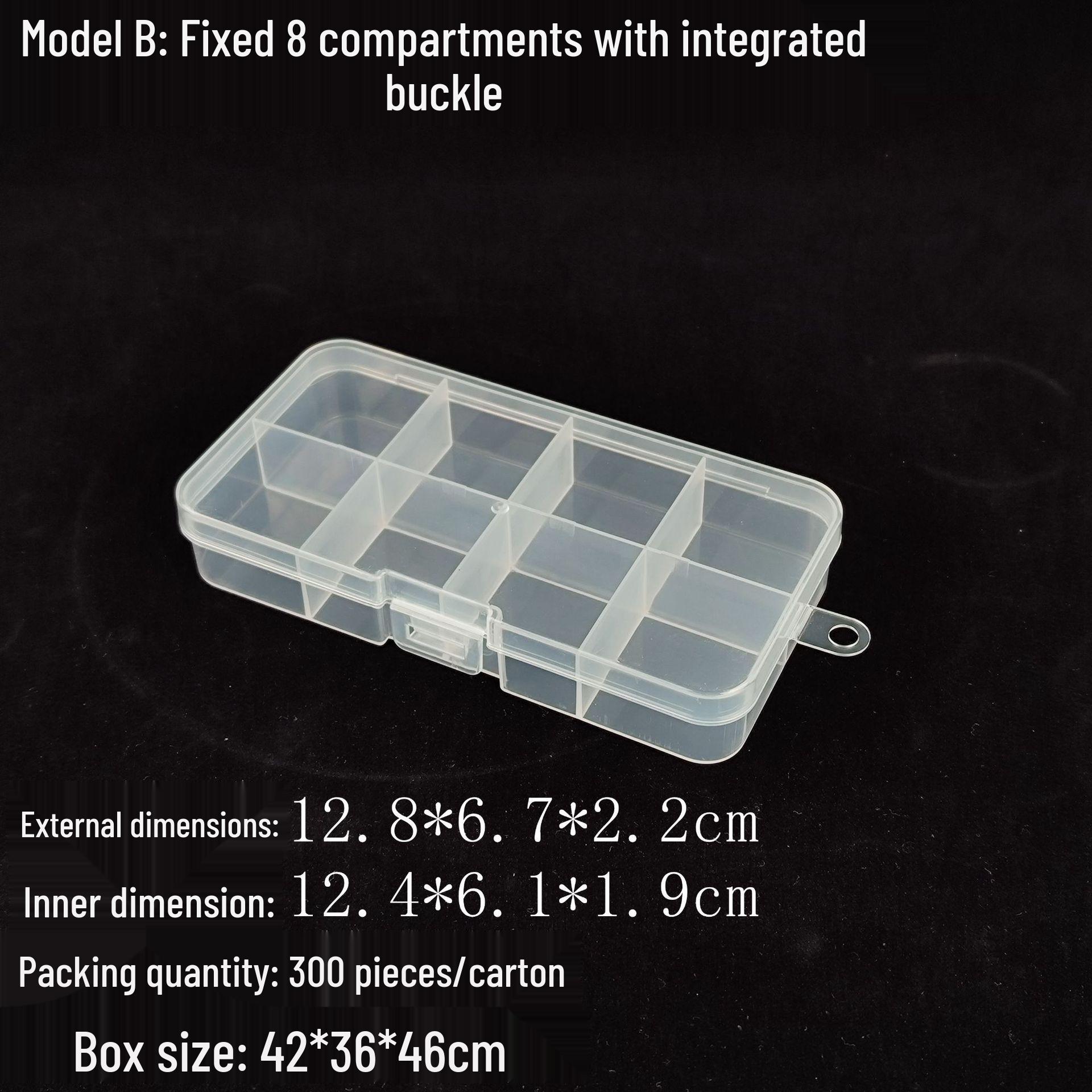 

Transparent Divided Storage Box with One-Piece Buckle for Nails and Diamonds