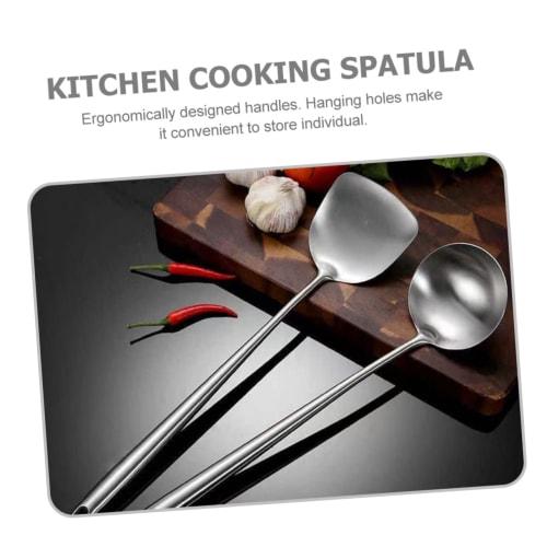 Yardenfun Stainless Steel Wok Spatula, Kitchen Cooking Shovel, Durable Kitchen Spatula with Sleek Design, Easy To Use, Hangable Storage, Dishwasher Sa
