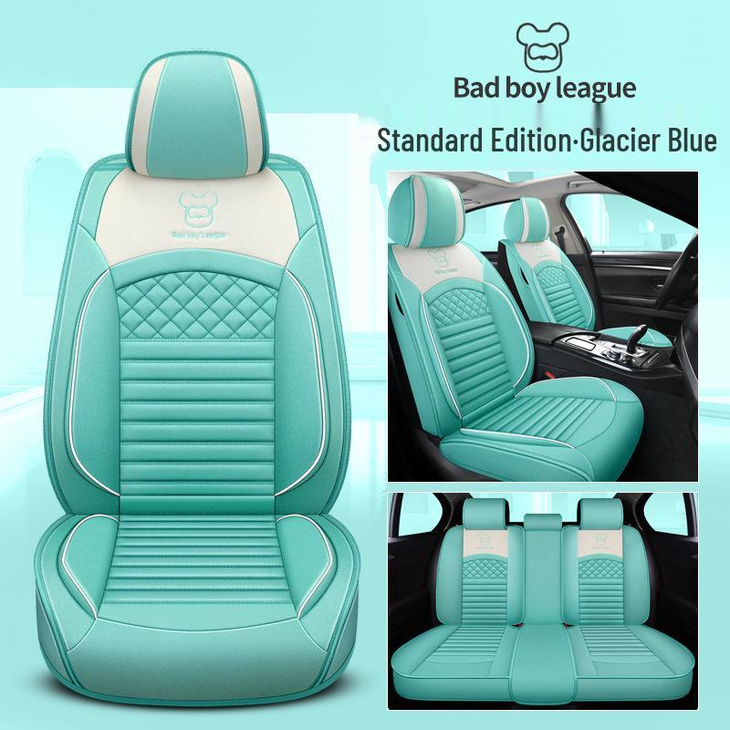 

22 Мультяшный льняной чехол на автомобильное сиденье для 5-местного седана - Полное покрытие и всесезонное использование