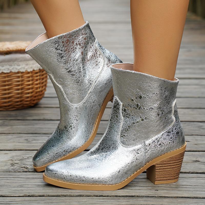 

Spring Autumn Boots NonSlip PointedToe New Sleeve Booties Fall Pointed Toe Non Slip Wear Resistant Block Heel Single Shoes 41
