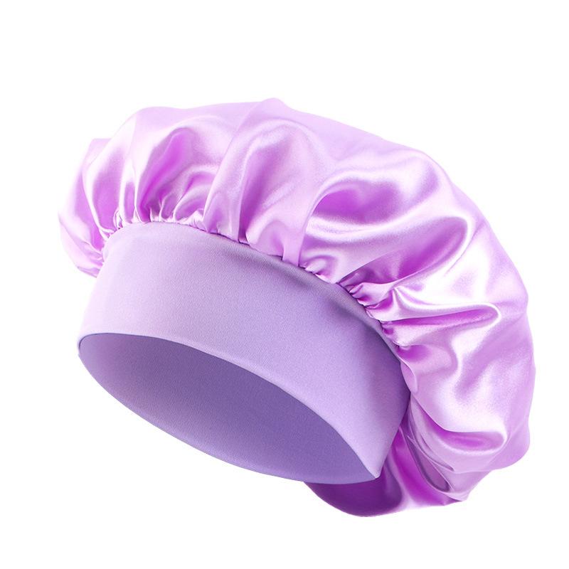 Children's satin nightcap, elastic wide-brimmed round hat, hair care headscarf hat, hot-selling spot TJM-301