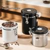 Stainless Steel Coffee Bean Storage Jar with Valve and Spoon