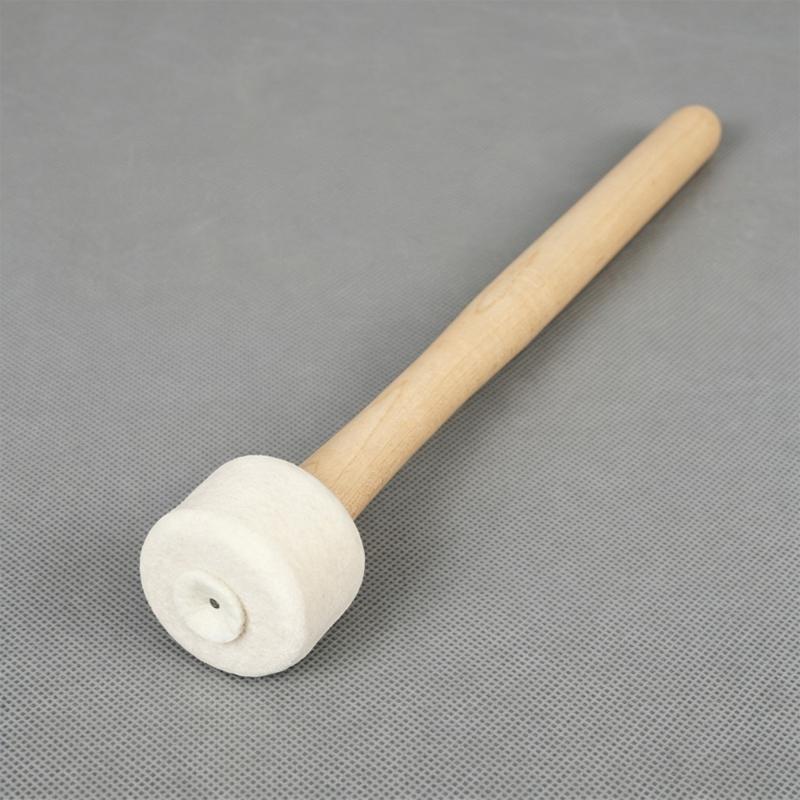 Percussion Drum Mallet with Felt Head and Wood Handle, Single Practice Tool for Rehearsal Work, Music Class Use, Band Routines and Study