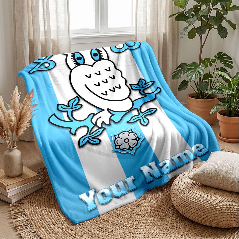 Sheffield Wednesday FC Benutzerdefinierter Name Text Flanelldecke Fußball Logo Personalisierte Fleece-Kuscheldecke Besonderes Geschenk für Sofa Schlafzimmer Zuhause