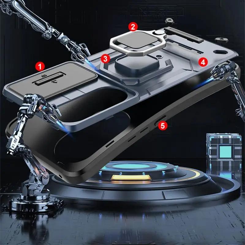 Custodia Honar Honer 90 5G Scorrevole Protezione Lente Fotocamera Anello Supporto Custodia per Telefono Per Honor 90 5G Honor90 REA-NX9 6.7" Cover Posteriore Armor
