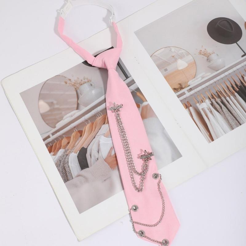 Women's Stylish Star Chain Design Polyester Tie For Party Office Evening Accessories