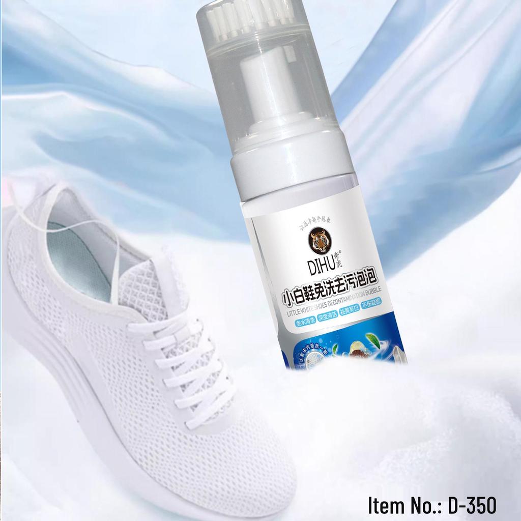 Emperor Tiger White Shoe Foam Cleaner - 180ml No-Wash Stain Remover with Multi-purpose Cleaning Brush