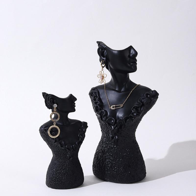 Boutique Necklace Jewelry Display Bust Resin Material Necklace Pendant Earring Chain Display-Case Mannequin Stand Holder