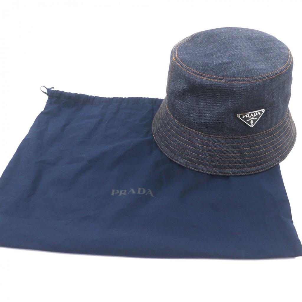 Pristine PRADA hat Indigo cotton mens XL 2HC137 Used