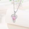 Xiaomi Huitan Temperament Sweet Bridal Wedding Necklace Heart Pink CZ Pendant Luxury Silver Color Aesthetic Love Jewelry for Women