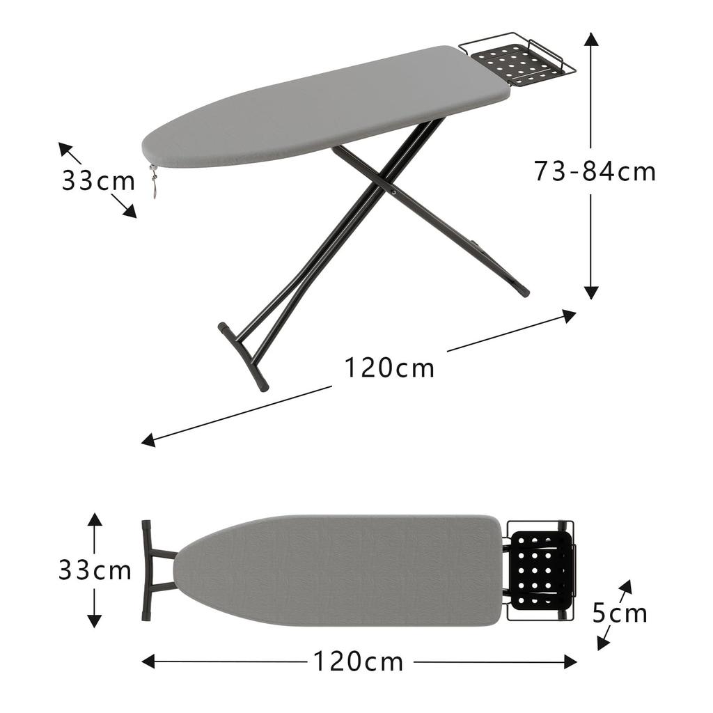 ANDWINT Ironing Stand 7 Height Includes Ironing Boat Convenient Adjustable Width 120 x Depth 33 x Height 84 Gray Board, Type, Foldable, Adjustments,