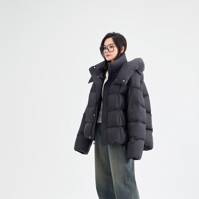Unisex 90% White Duck Down Short Hooded Jacket