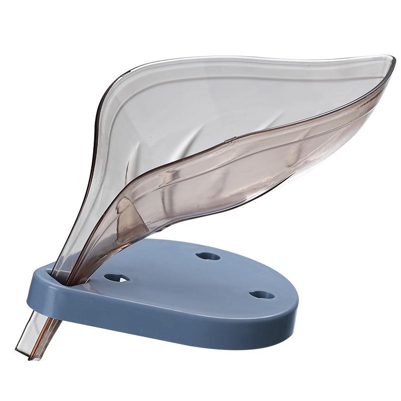 Bathroom Soap Holder Leaf Shape Soap Dish Suction Cup Sponge Rack Portable Soap Drain Box Kitchen Bathroom Accessories