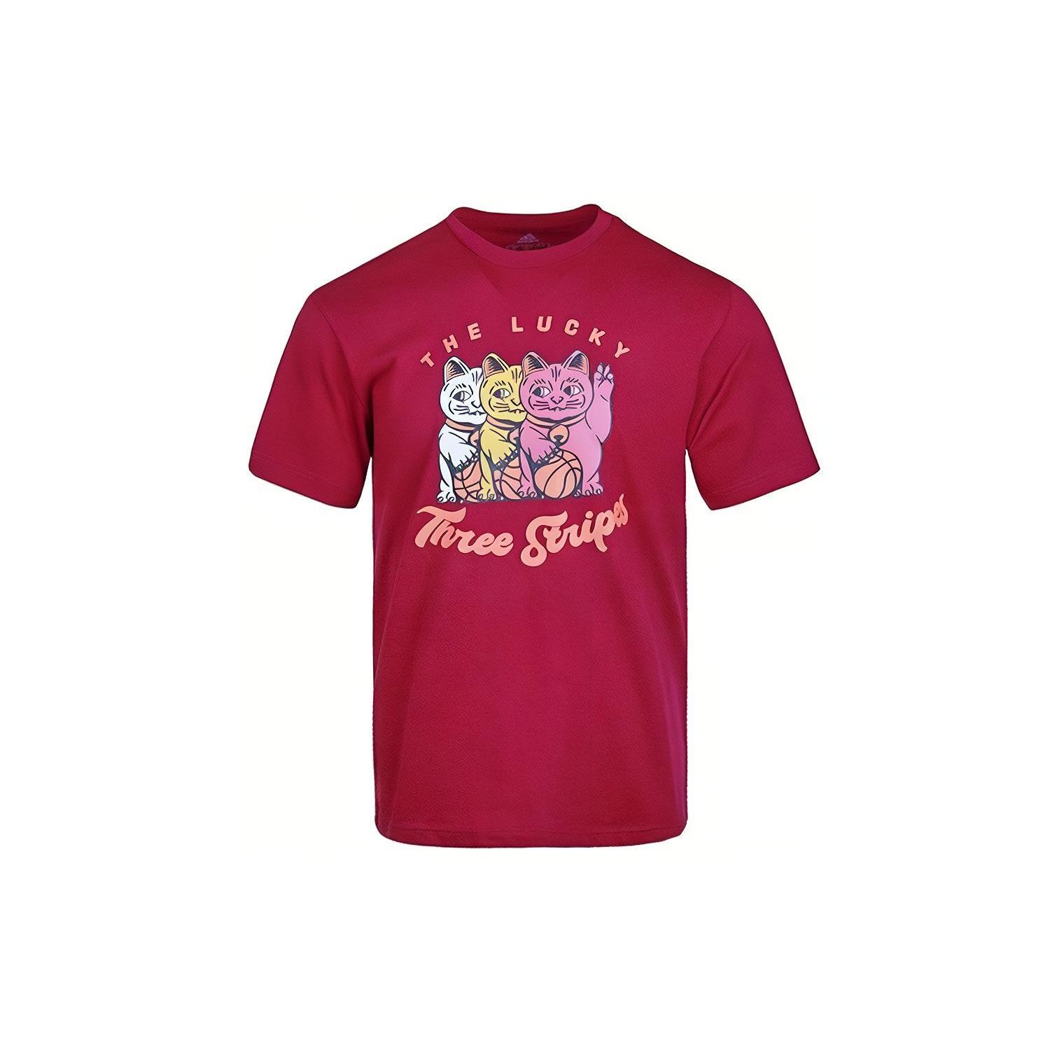 

Мужская футболка с коротким рукавом и круглым вырезом Adidas с мультяшным принтом, красная GE4698 XXL