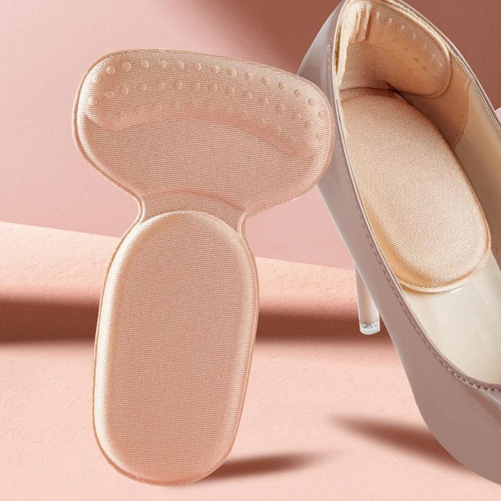 2pcs/1pair-T-shaped sponge knitted stickers, insoles, knitted protection of shoes, high heels, plug-ins, heel pads, ladies.
