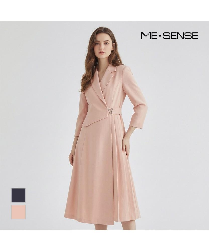 MESENSE Logo Embellished Side Pleated Dress_Mb43Opm182Z