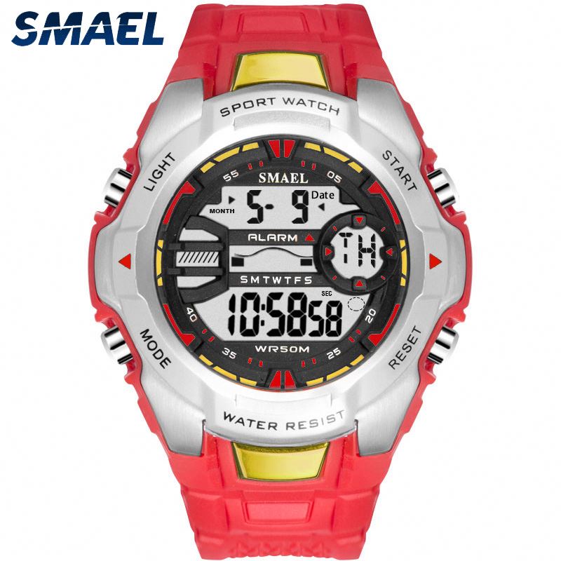 SMAEL 1340 Fashion New Design Men Digital Watch Rubber Strap Water Resistant Superior Multi Function Date Sports Wristwatch
