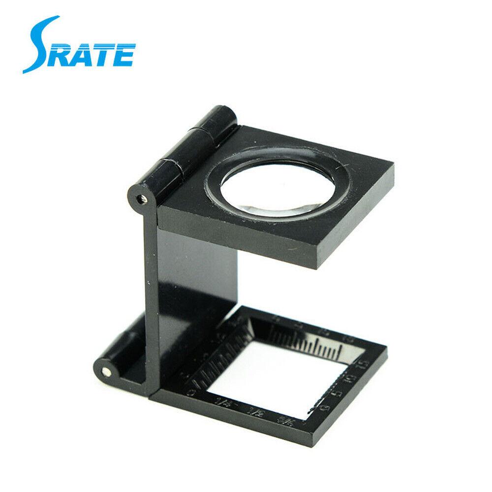 

1.5cm Scale Magnifier Reading Loupe Magnification 8X Folding Linen Tester Cloth Thread Counter Magnifying Glass 8X