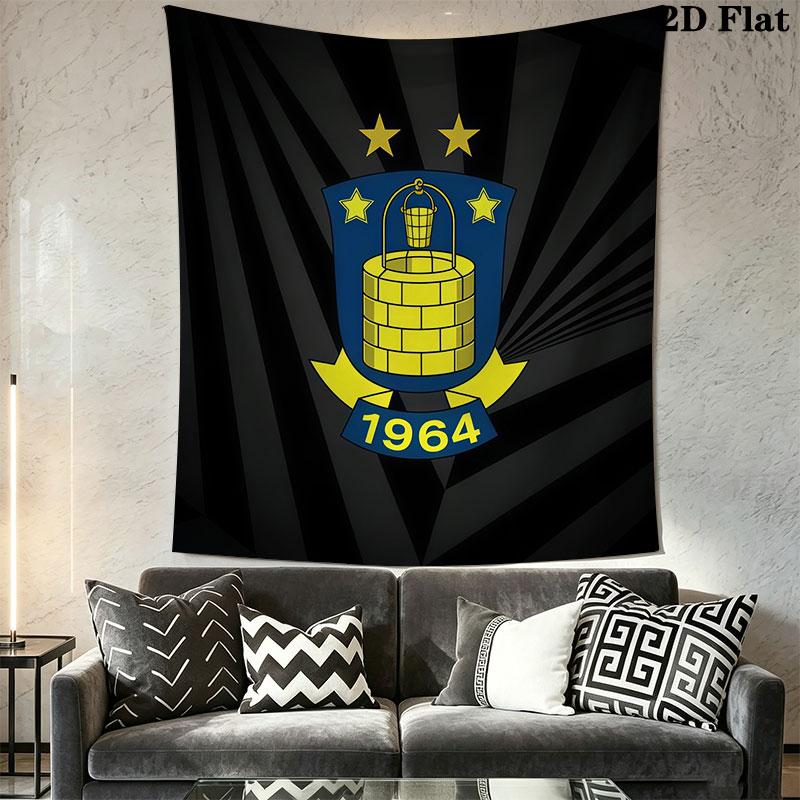 Brøndby IF POSTER Wall Hanging Printed Fabric Blanket Decorative Tapestries for Bedroom Living Room Home Decor