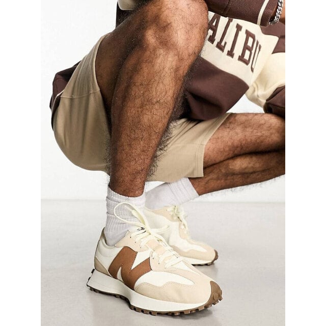 

Бело-коричневые кроссовки New Balance 327
