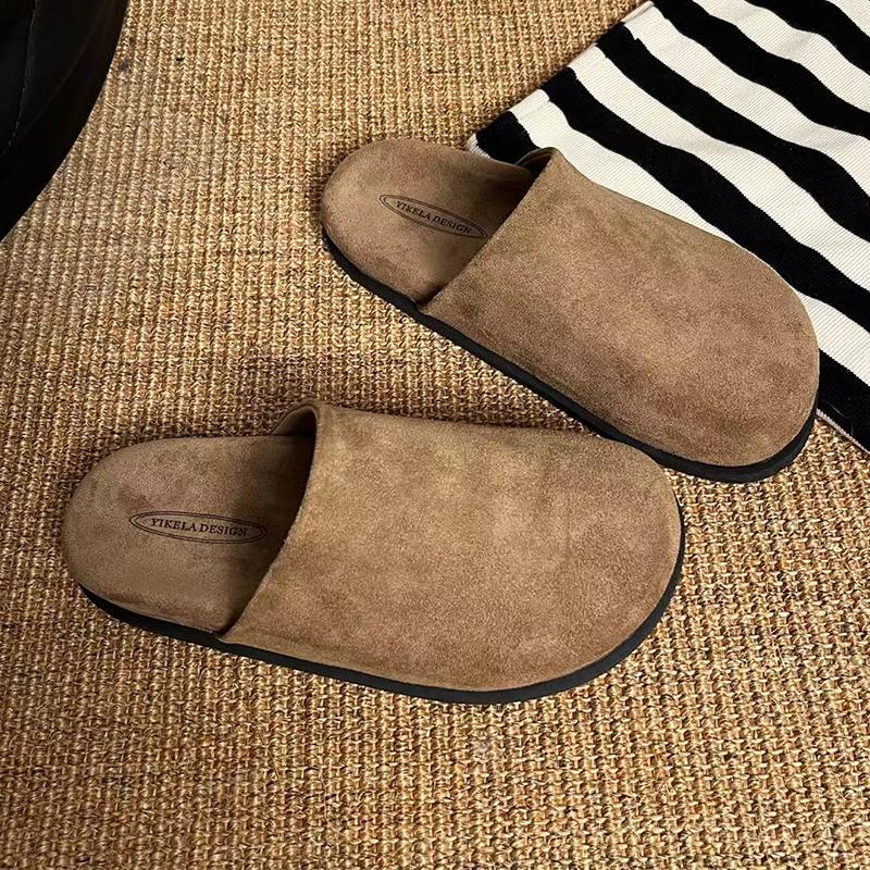 Fashion Flats Women Mules Shoes Suede Casual Slingback Slippers Fashion New Autumn 2025 Dress Cozy Walking Brand Zapatillas De Mujer
