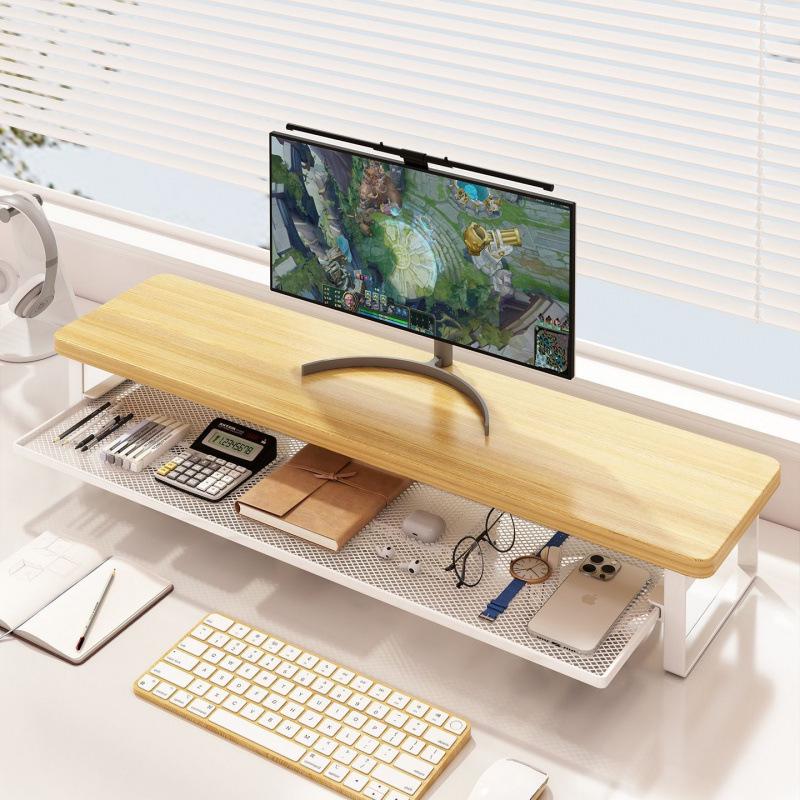 Adjustable Desktop Monitor Stand with Storage