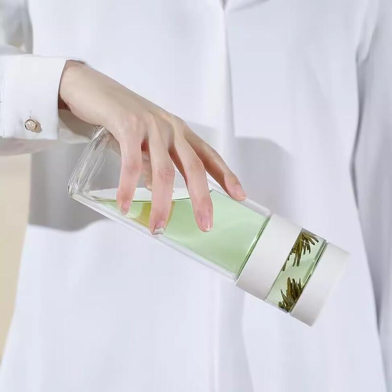 OLOEY Portable Tea Infuser Glass Bottle
