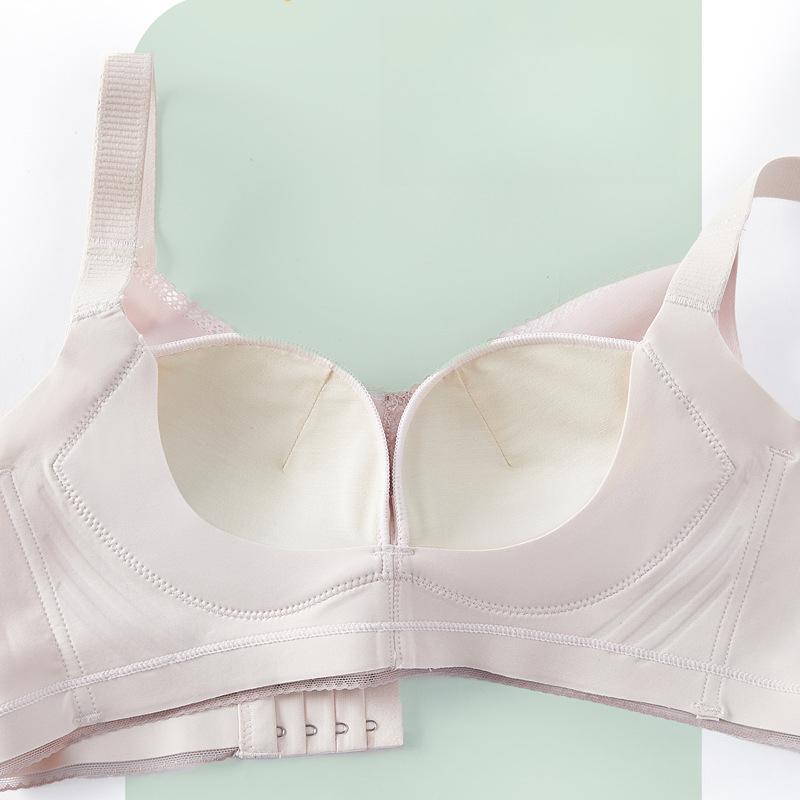 Seamless Bra Women's Mesh Fabric Adjustable Underwear Gathering Bra Push Up Bra
