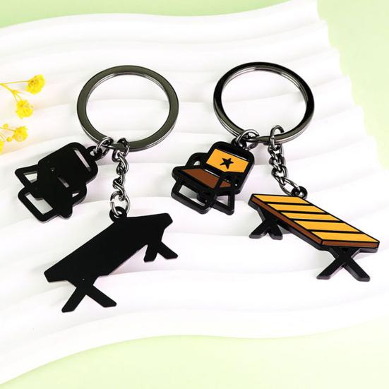 Pingente de Chaveiro Liga de Zinco Processo de Gotejamento de Óleo Estilização Tema Camping Porta-Chaves Portátil Design Versátil Chaveiro com Tema Natureza