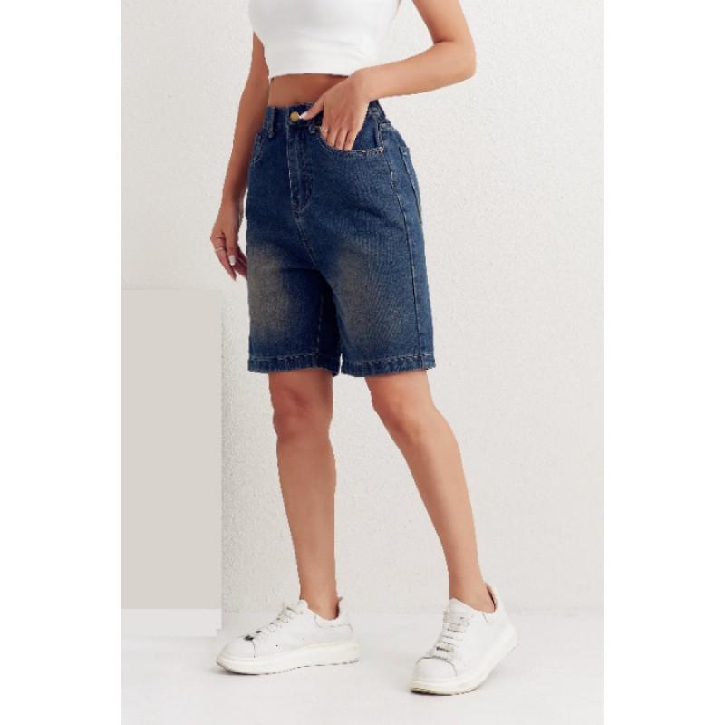 Large Size Jeans TEMU Women s Elastic Waist Loose Denim Quarter Pants Women S