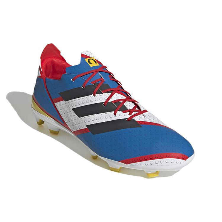 LEGO x Adidas Gamemode FG Slip Resistant Abrasion Resistant Hard Court Soccer Shoes Blue White Red GV6849